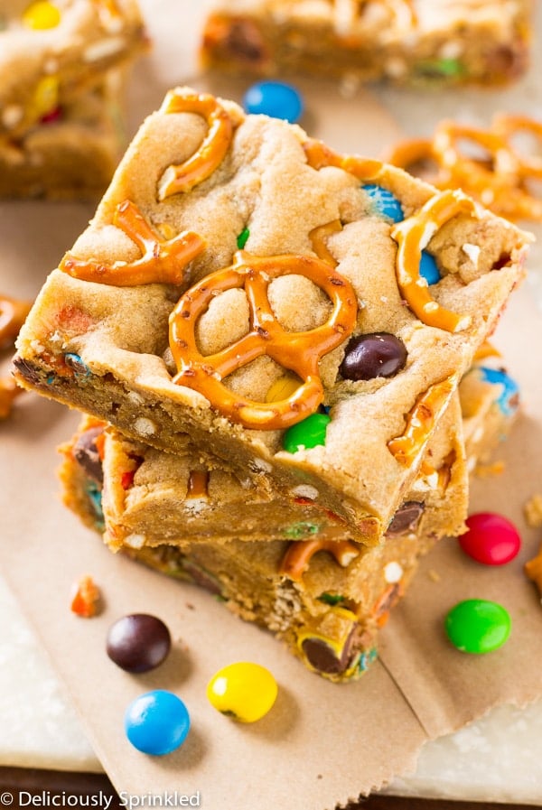 Peanut Butter Pretzel Bars Deliciously Sprinkled 