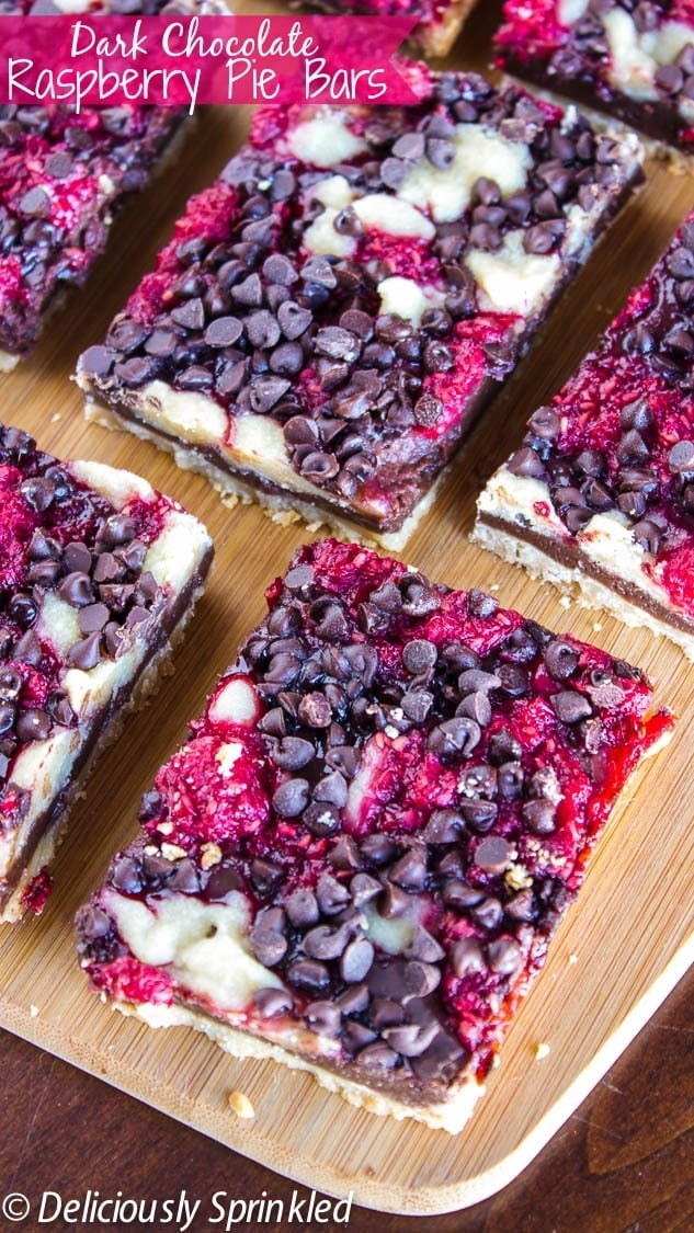 Dark Chocolate Raspberry Pie Bars