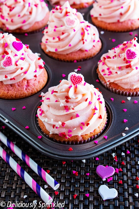 Pink Heart Cupcakes 
