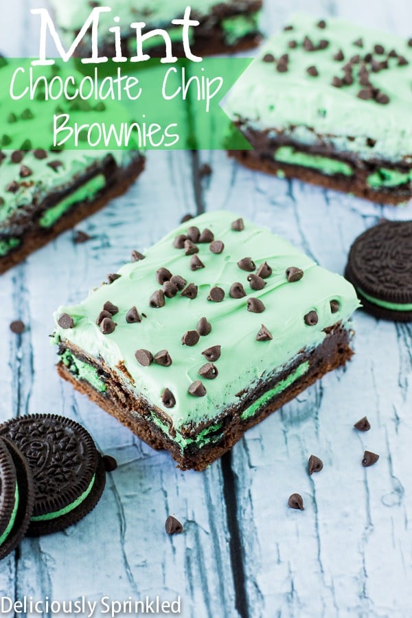 Mint Chocolate Chip Brownies 