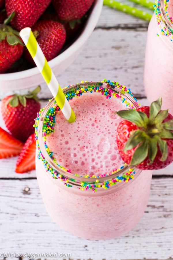 Easy Strawberry Smoothie Recipe by Deliciously Sprinkled