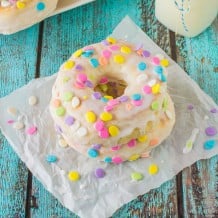 easy baked donuts with vanilla glazed icing