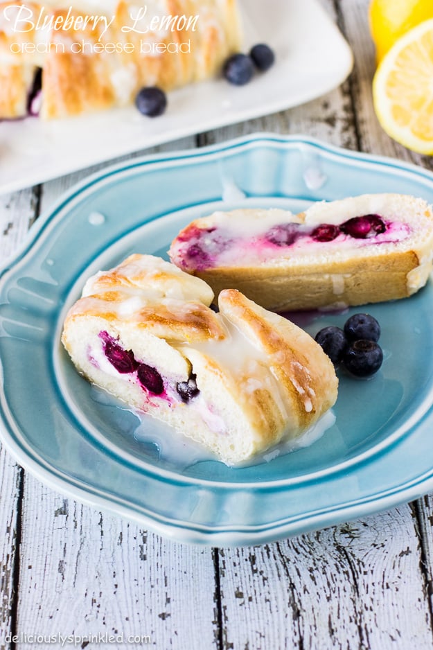 Blueberry Lemon Cream Cheese Bread by Deliciously Sprinkled