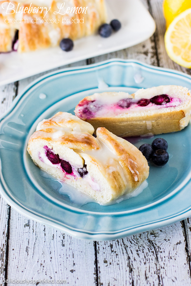 Blueberry Lemon Cream Cheese Bread by Deliciously Sprinkled