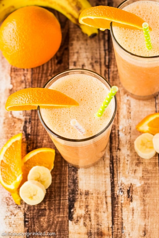 Orange Banana Smoothie Recipe by Deliciously Sprinkled