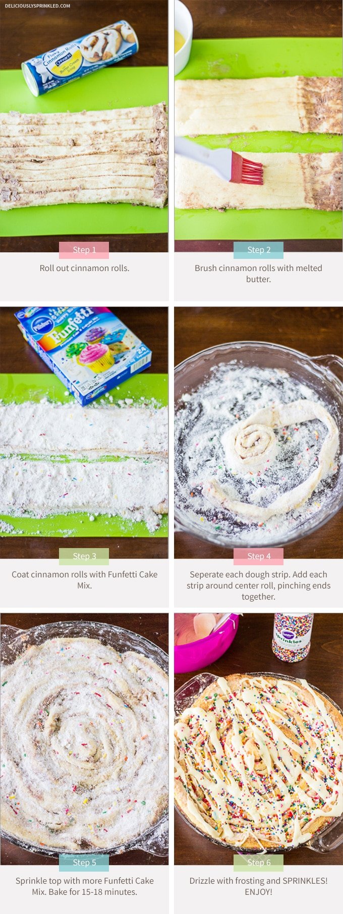 Cinnamon Roll Funfetti Cake Recipe