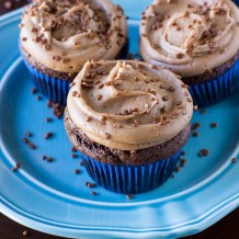 Chocolate Cupcakes with Milk Chocolate Buttercream Frosting. Recipe by deliciouslysprinkled.com