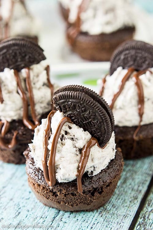 Chocolate Oreo Cupcakes. Recipe by deliciouslysprinkled.com