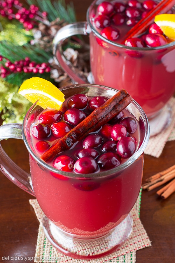 Hot Cranberry Punch, an easy party punch recipe.