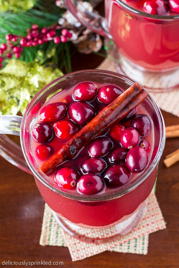 Hot Cranberry Punch, an easy party punch recipe.