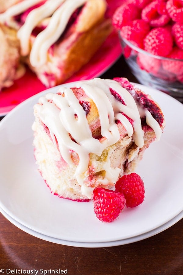 Homemade Raspberry Cinnamon Rolls with Cream Cheese Frosting – Deliciously  Sprinkled