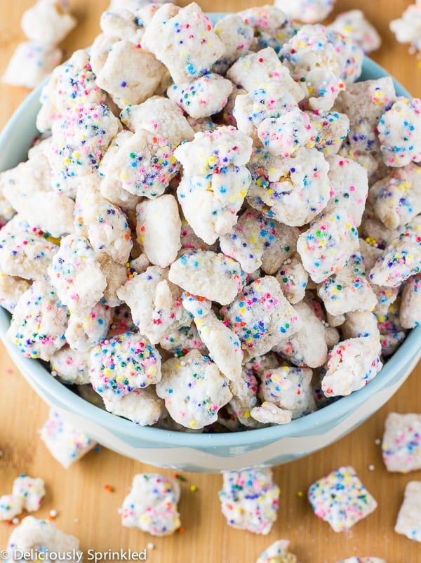 Sugar Cookie Puppy Chow, Confetti Puppy Chow