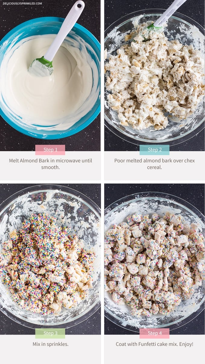 Sugar Cookie Puppy Chow, Confetti Puppy Chow