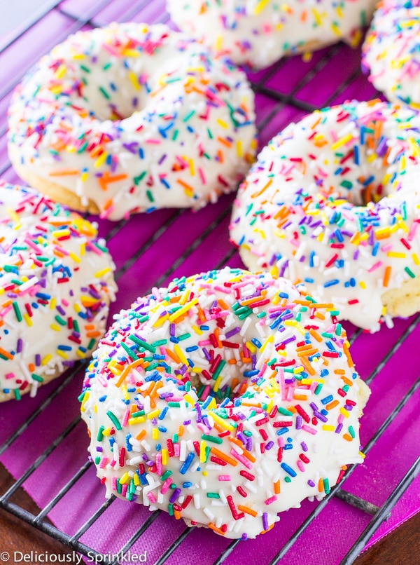 Baked Vanilla Donuts | Deliciously Sprinkled