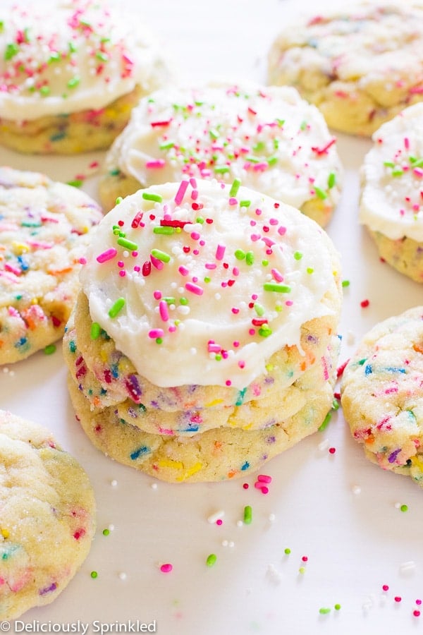 Frosted Funfetti Cookies Deliciously Sprinkled