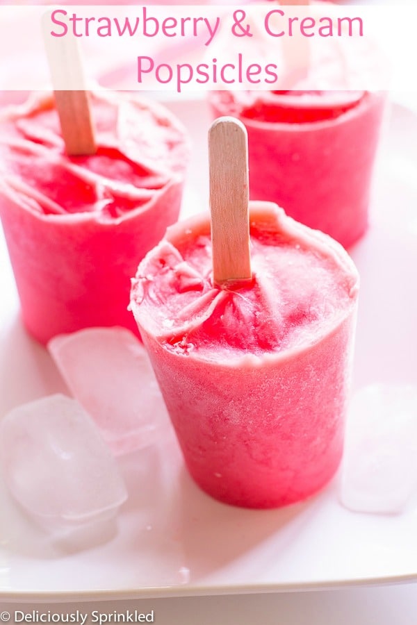 Strawberry & Cream Popsicles