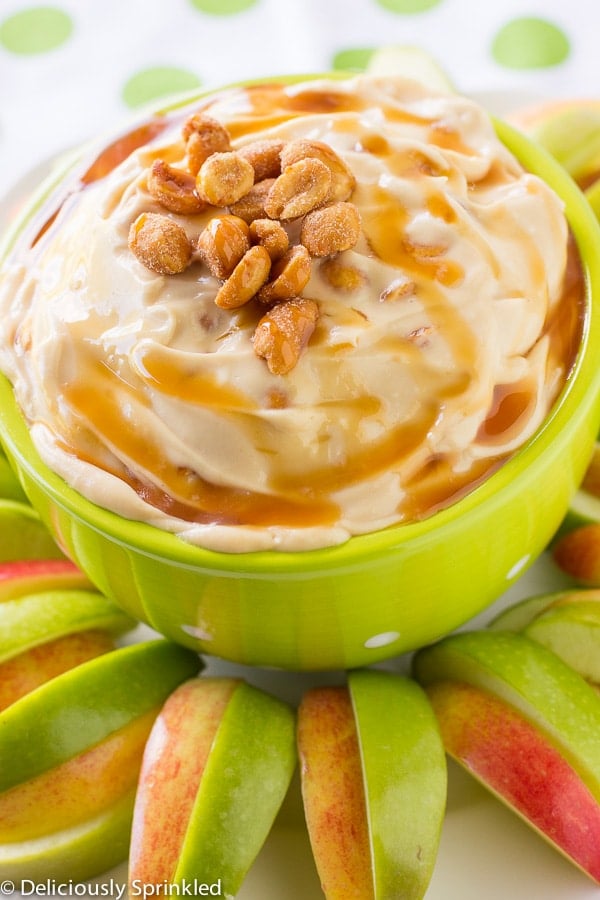 caramel cheesecake dip recipe with peanuts