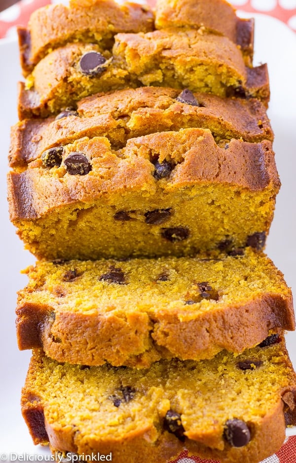 Pumpkin Chocolate Chip Bread | Deliciously Sprinkled