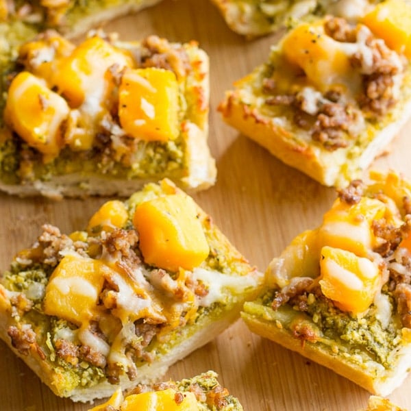 Butternut Squash and Sausage French Bread Pizza
