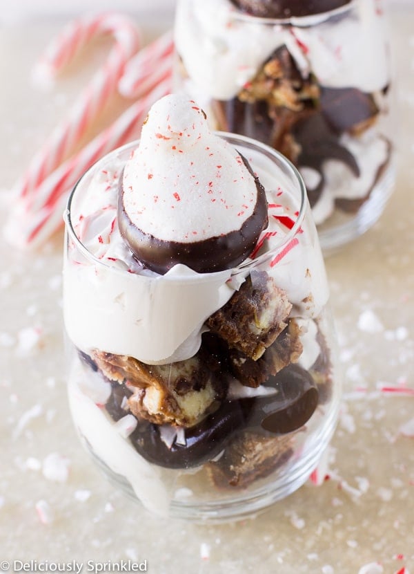 Peppermint Brownie Trifles | Deliciously Sprinkled