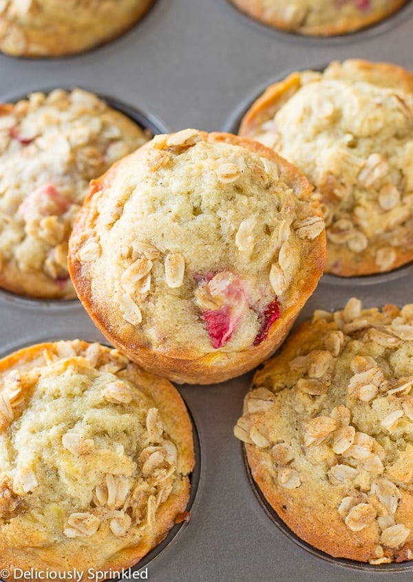 Strawberry Banana Oat Muffins