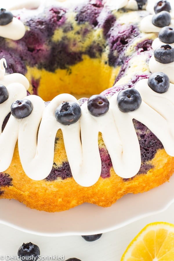 lemon blueberry cake made with cake mix
