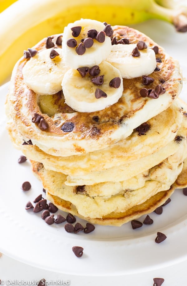 Banana Chocolate Chip Pancakes