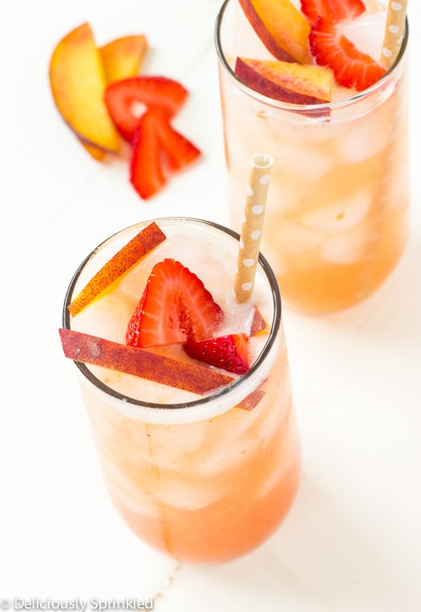 Strawberry Peach Green Iced Tea