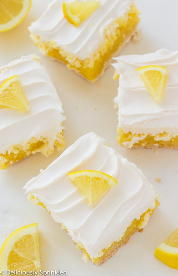 Frosted Lemon Cheesecake Bars – Deliciously Sprinkled