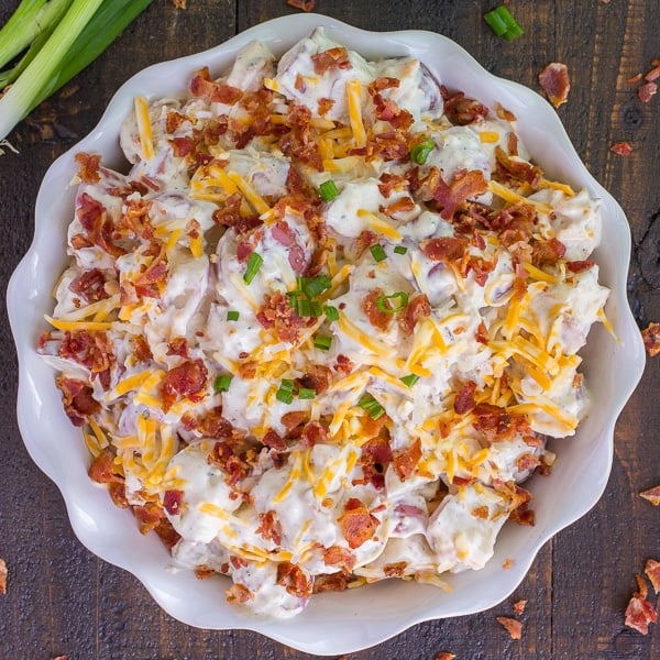 CREAMY BACON RANCH POTATO SALAD | Deliciously Sprinkled