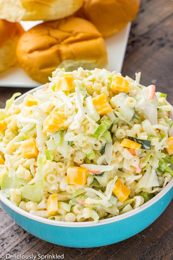 Macaroni Salad with cheese and coleslaw