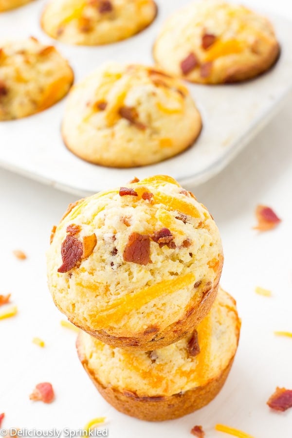 Cheesy Bacon Cornbread Muffins