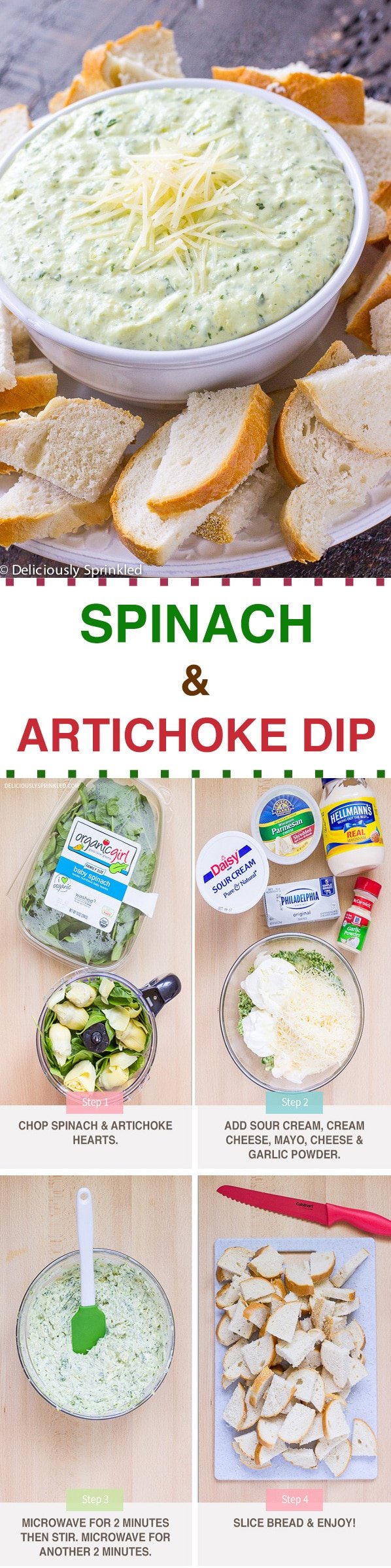 QUICK AND EASY SPINACH AND ARTICHOKE DIP RECIPE