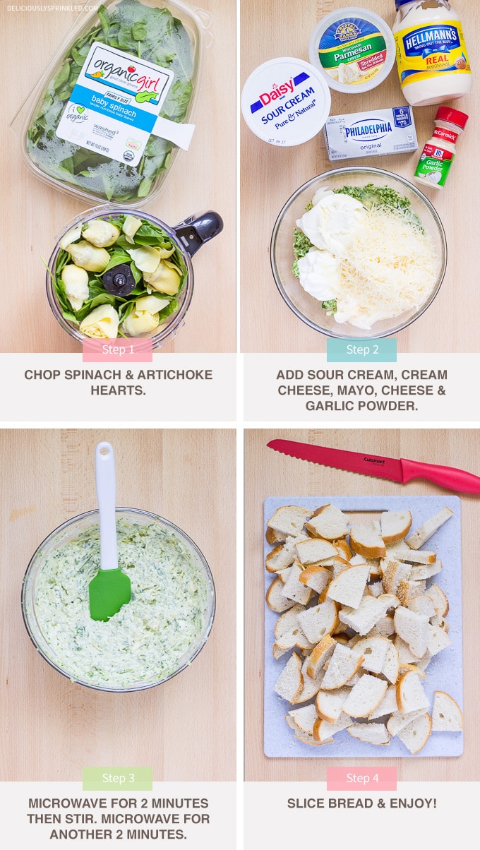 spinach and artichoke step by step images