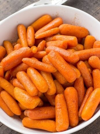 Instant Pot Glazed Carrots in white bowl