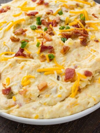 Instant Pot Mashed Potatoes with bacon and cheese