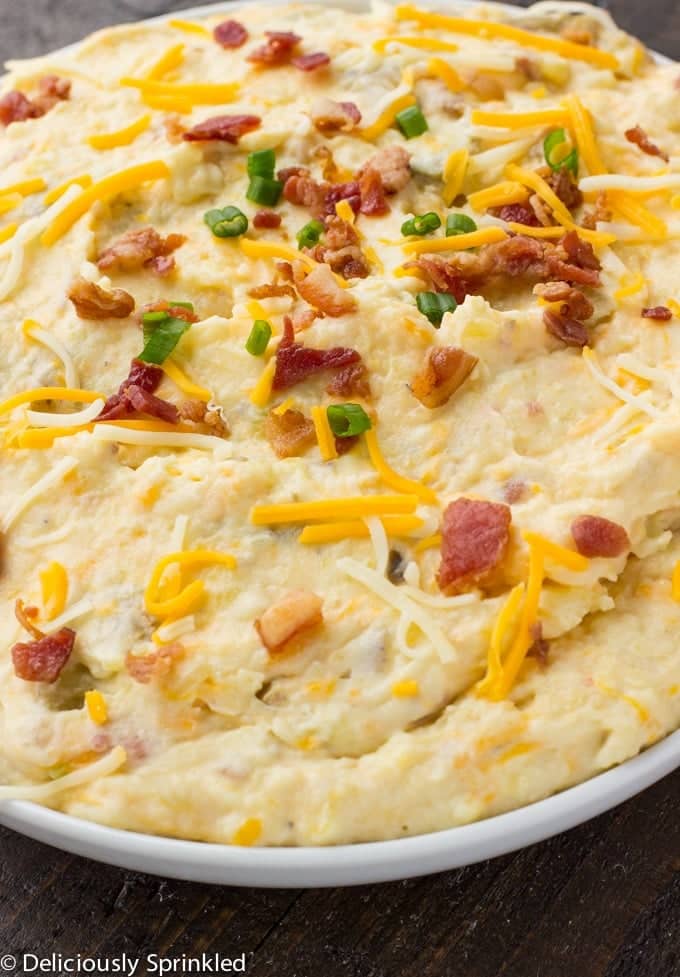 Instant Pot Mashed Potatoes with bacon and cheese