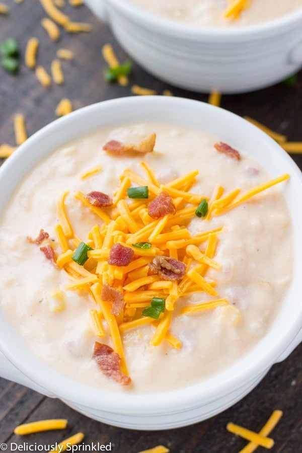 SLOW COOKER CHEESY POTATO SOUP RECIPE