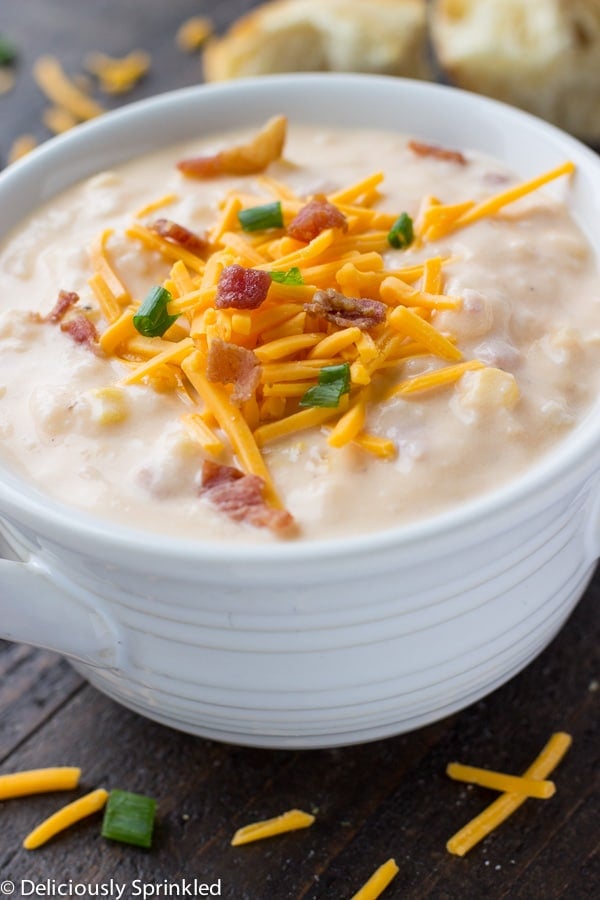 Slow Cooker Cheesy Potato Soup – Deliciously Sprinkled