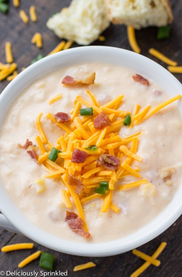 SLOW COOKER CHEESY POTATO SOUP RECIPE