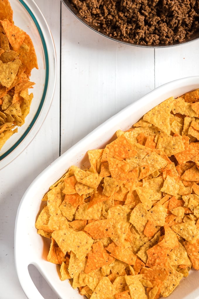 Doritos taco casserole add chips