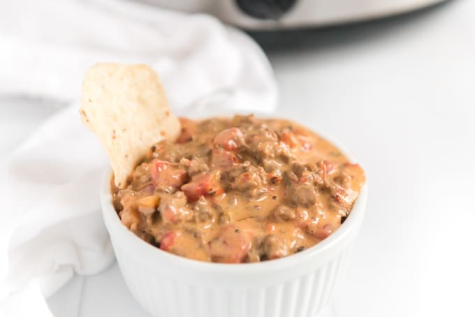 queso dip in dish