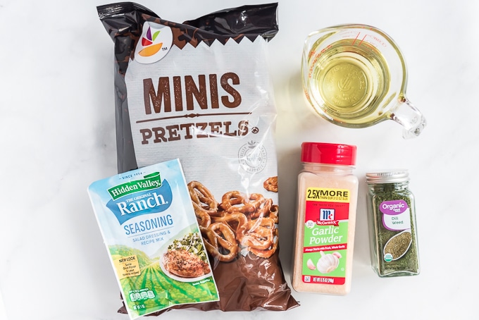 ingredients needed for easy ranch pretzels recipe