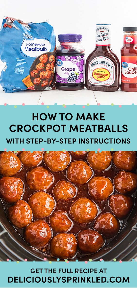 Crockpot Meatballs (Only FOUR Ingredients!) Deliciously Sprinkled