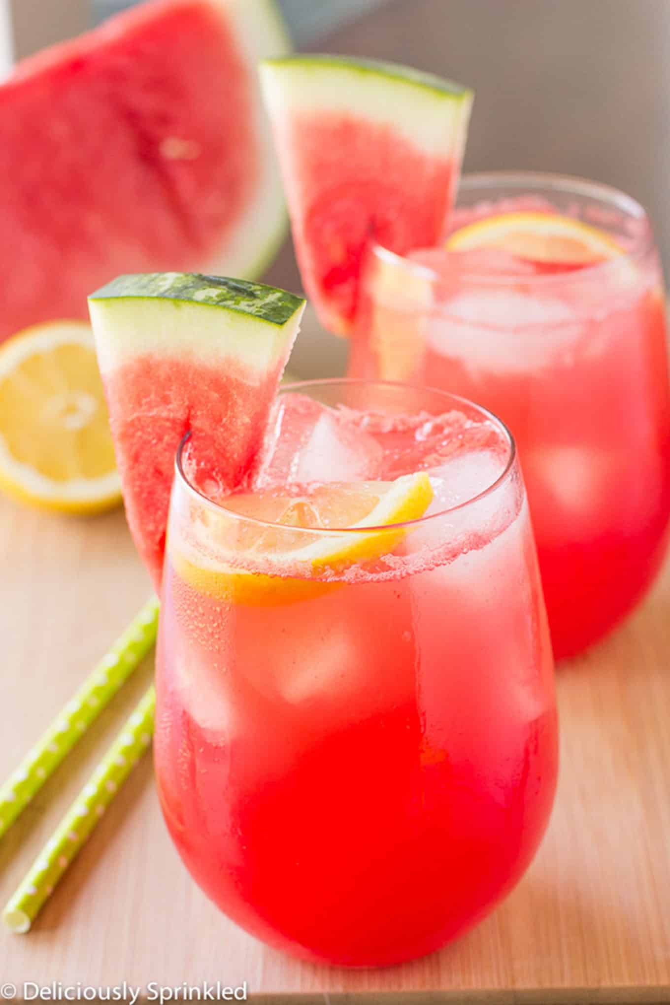 watermelon lemonade in a glass. 