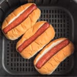 Hot dogs in the air fryer.