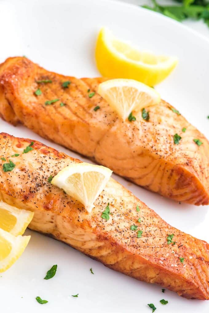Frozen Salmon in Air Fryer Deliciously Sprinkled