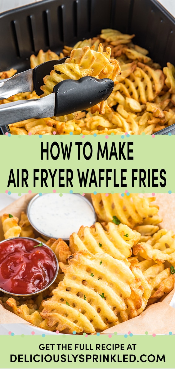 Waffle Fries in Air Fryer Deliciously Sprinkled