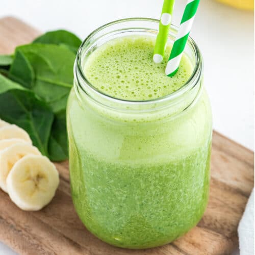 Easy Banana Spinach Smoothie (w/protein) - make ahead & freeze!