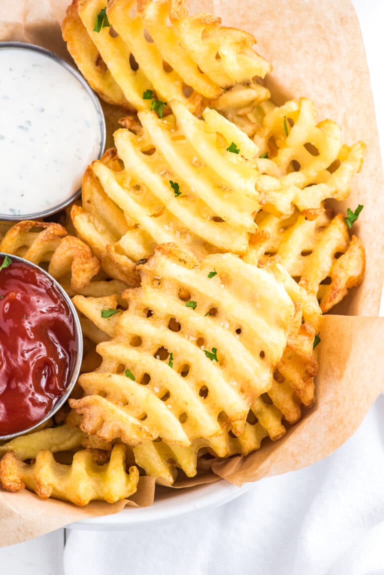 Waffle Fries in Air Fryer Deliciously Sprinkled